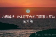 内容解析 - B体育平台热门赛事交互功能升级