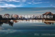 你知道吗？关于金年会的体验等级分布，99%的人都理解错了