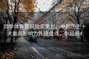 四季体育官网独家策划：中超历史十大最具影响力外援盘点，中超前4
