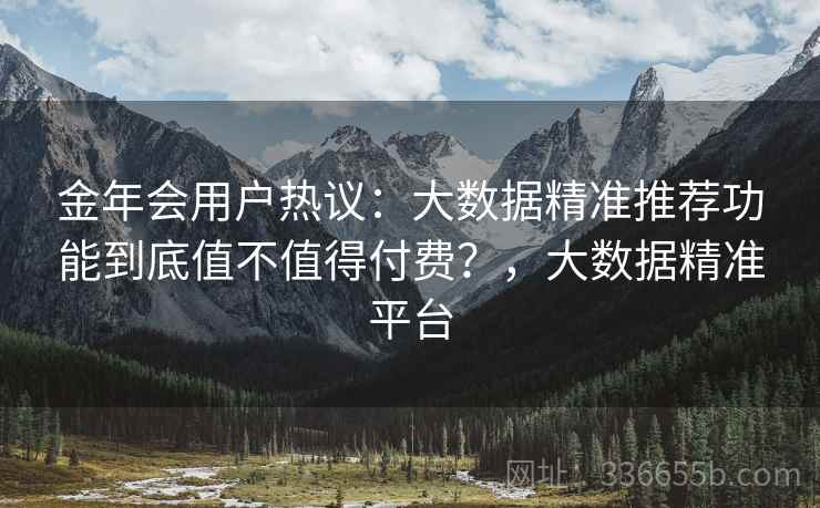 金年会用户热议：大数据精准推荐功能到底值不值得付费？，大数据精准平台